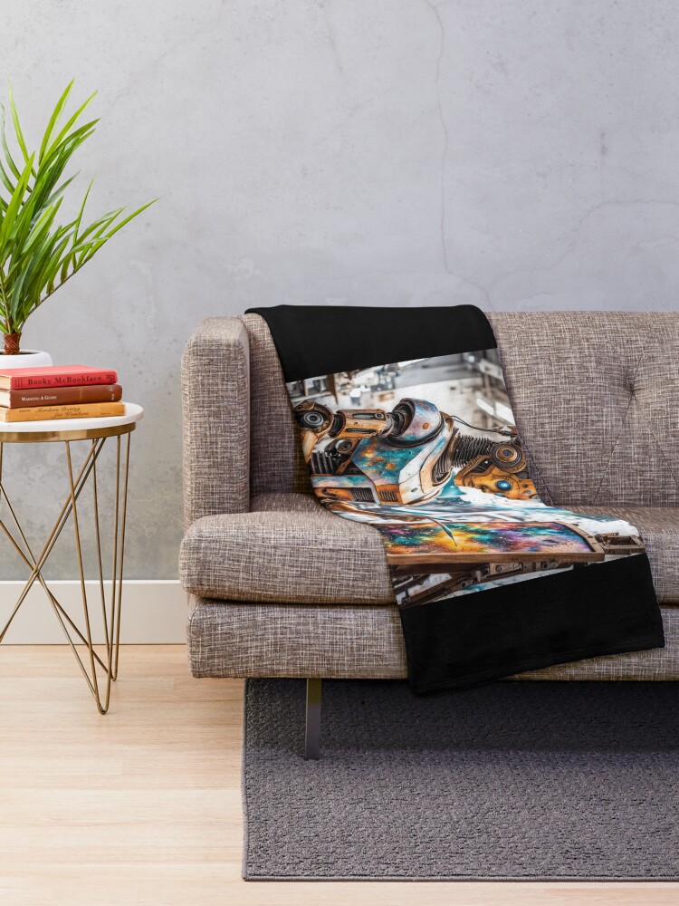 Thumbnail 2 of 6, Throw Blanket, Cosmic Creativity Android Canvas designed and sold by IncekObesh.