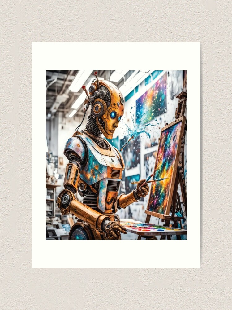 Thumbnail 1 of 3, Art Print, Cosmic Creativity Android Canvas designed and sold by IncekObesh.