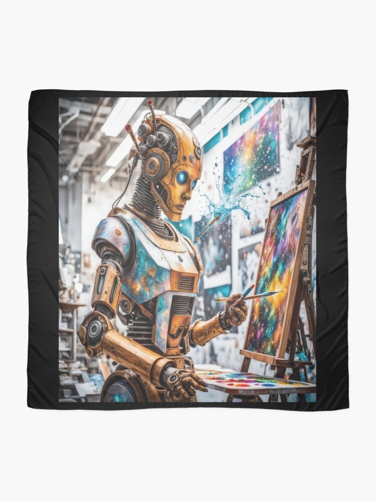 Thumbnail 2 of 3, Scarf, Cosmic Creativity Android Canvas	 designed and sold by IncekObesh.