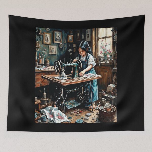 Item preview, Timeless Craft Vintage Sewing Room Artwork	 designed and sold by IncekObesh.
