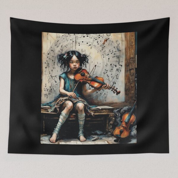 Item preview, Melody of Solitude Violin Art	 designed and sold by IncekObesh.