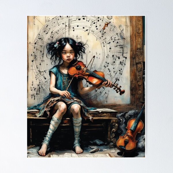 Item preview, Melody of Solitude Violin Art	 designed and sold by IncekObesh.