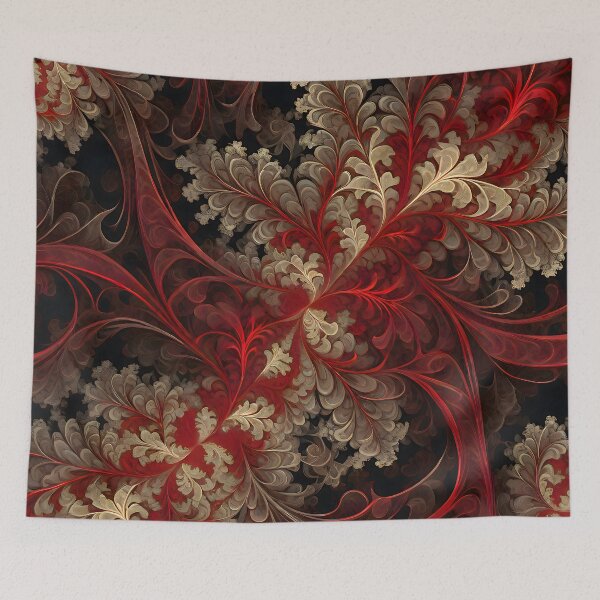 Item preview, Abstract Fractal: Red and Beige Symmetric Delight designed and sold by MrKATORSKI.