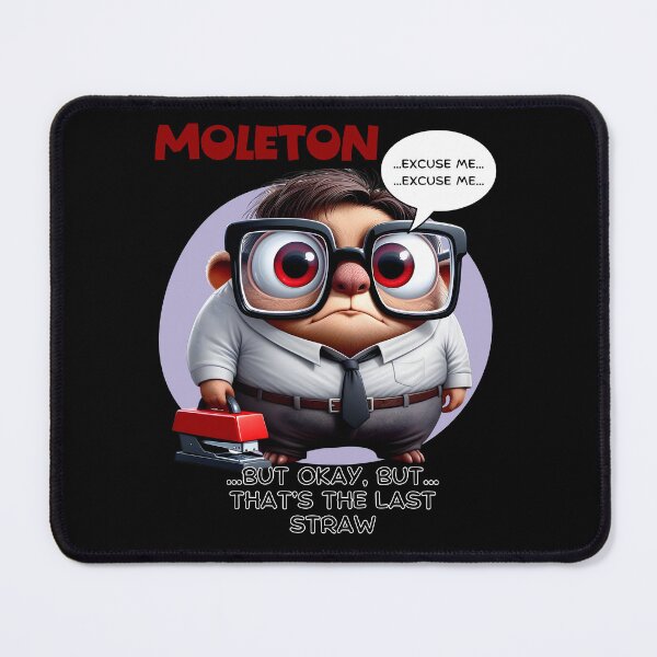 Item preview, Moleton That's the Last Straw Funny Office Mole Cartoon Space Red Stapler designed and sold by André Botes.
