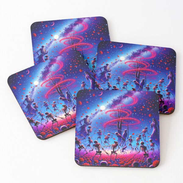 Item preview, Celestial Skeletons Dance Under Midnight Stars and Planets designed and sold by HippieFarms11.