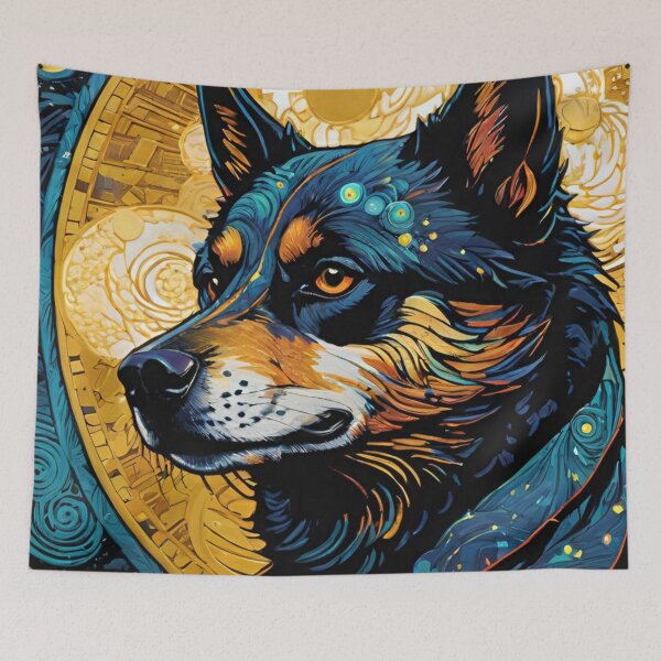 Item preview, starry night style doge designed and sold by optimusprime39.