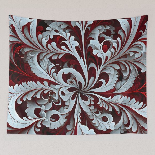 Item preview, Abstract Fractal: Red and White Symmetric Magic designed and sold by MrKATORSKI.