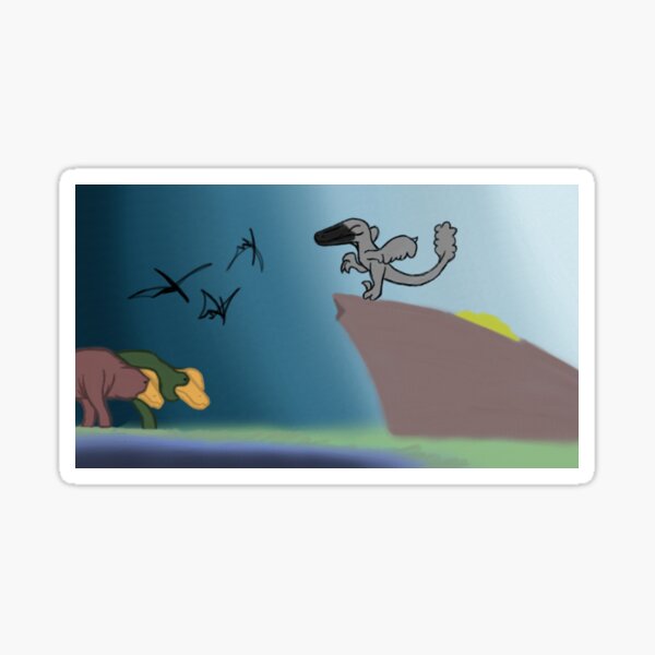 Item preview, Landscape of austroraptor, pterosaurs, edmontosaurus designed and sold by Deinocheirus1.