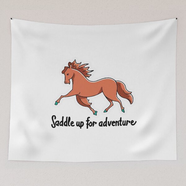 Item preview, Whimsical Horse Adventure Illustration designed and sold by NiftyWrx.
