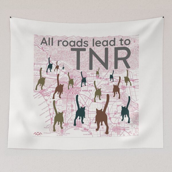 Item preview, Old Los Angeles Roads Map Feral Cat TNR designed and sold by 1Felinophile.
