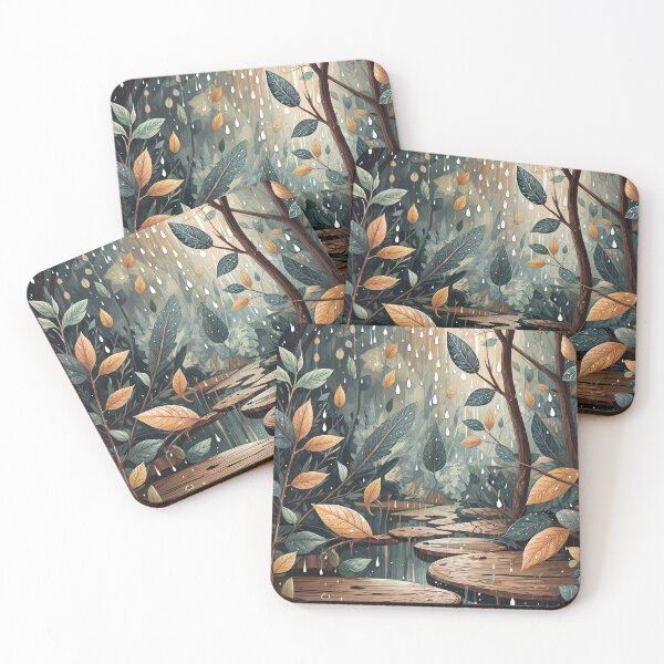 Item preview, Art of woodland in rainy season designed and sold by creativekrish.