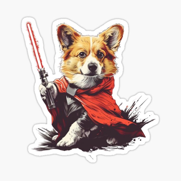 Item preview, Corgi Holding Lightsaber designed and sold by NicolasGlowArt.