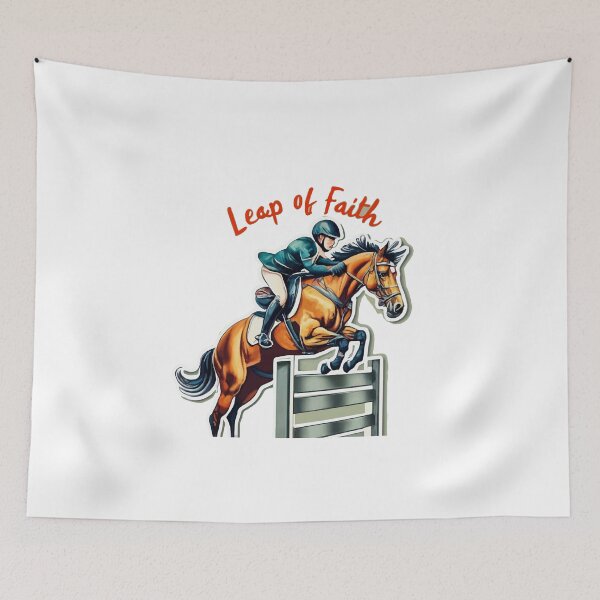 Item preview, Leap of Faith - Horse and Rider Jumping Watercolor Design designed and sold by NiftyWrx.