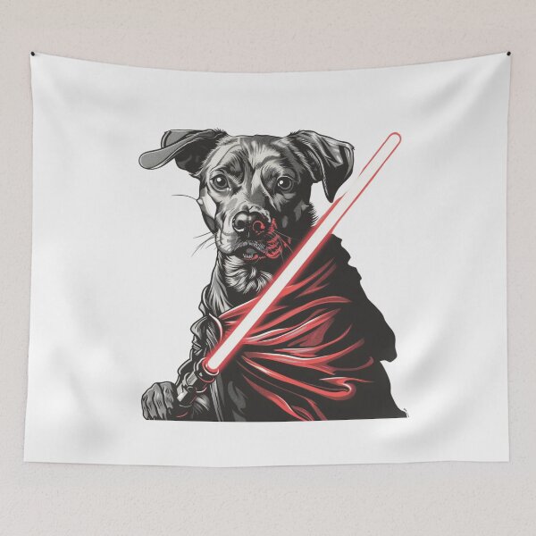 Item preview, Dog Holding Lightsaber designed and sold by NicolasGlowArt.