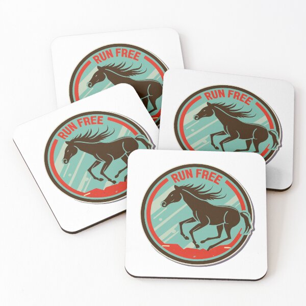 Item preview, Run Free Galloping Horse Retro Badge designed and sold by NiftyWrx.