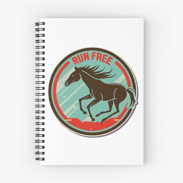 Item preview, Run Free Galloping Horse Retro Badge designed and sold by NiftyWrx.