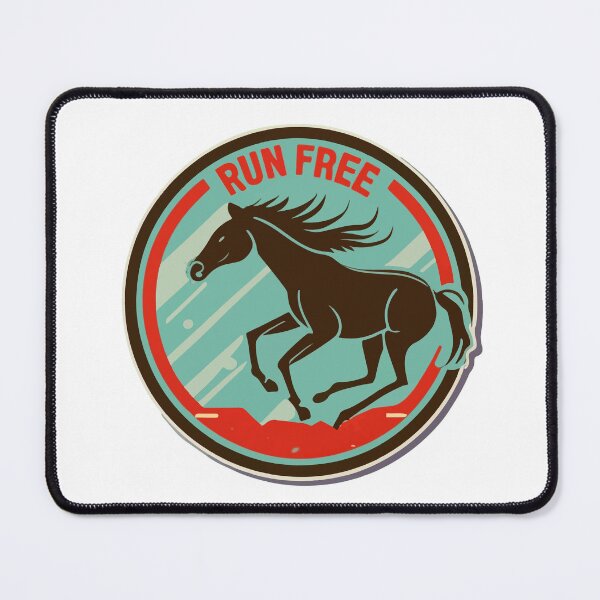 Item preview, Run Free Galloping Horse Retro Badge designed and sold by NiftyWrx.