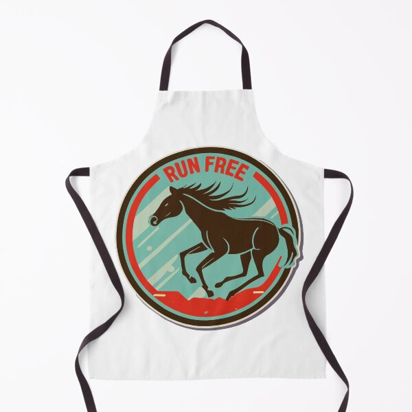 Item preview, Run Free Galloping Horse Retro Badge designed and sold by NiftyWrx.