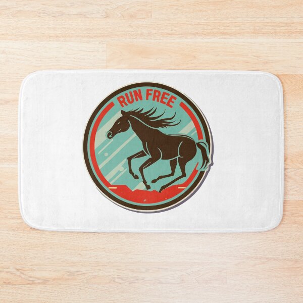 Item preview, Run Free Galloping Horse Retro Badge designed and sold by NiftyWrx.
