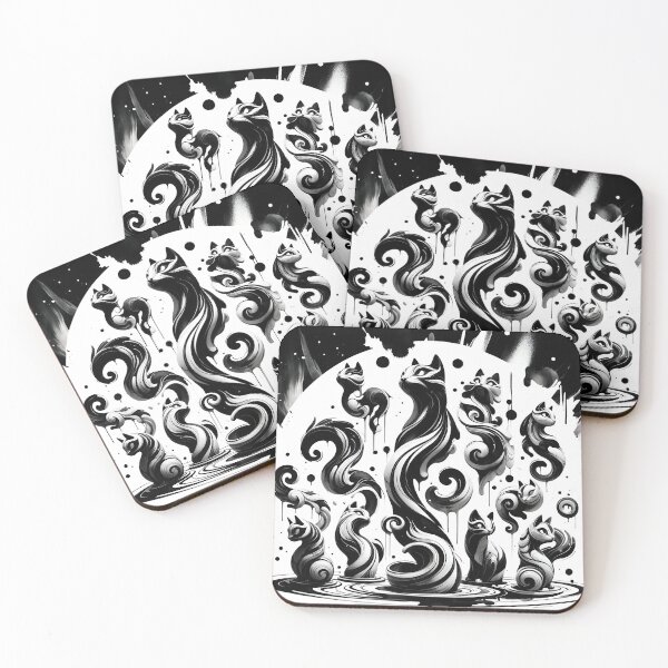 Item preview, Feline Whimsy: The Monochromatic Cat Spiral designed and sold by mahajone.