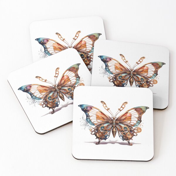 Item preview, A steampunk butterfly as a watercolor designed and sold by Rose Design & Photos.