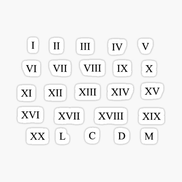 Roman numeral sticker Sticker