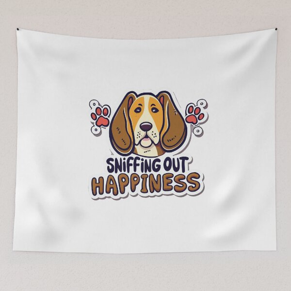 Item preview, Sniffing Out Happiness Basset Hound Cartoon designed and sold by NiftyWrx.