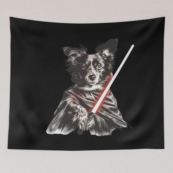 Item preview, Cute Dog Red Lightsaber designed and sold by NicolasGlowArt.