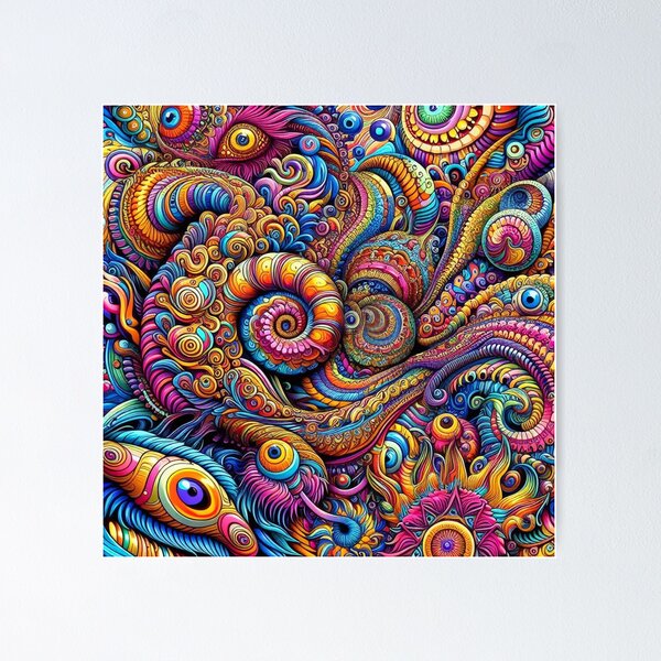 Item preview, psychedelic shapes pattern designed and sold by scabsecrete.