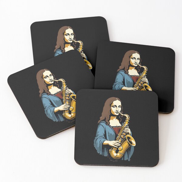 Item preview, Mona Lisa Art Funny Saxophone Jazz Design designed and sold by LuminOrb.