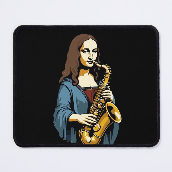 Item preview, Mona Lisa Art Funny Saxophone Jazz Design designed and sold by LuminOrb.