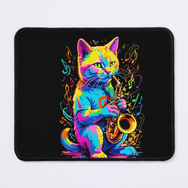 Item preview, Saxophone Playing Cat Funny Jazz Design designed and sold by LuminOrb.