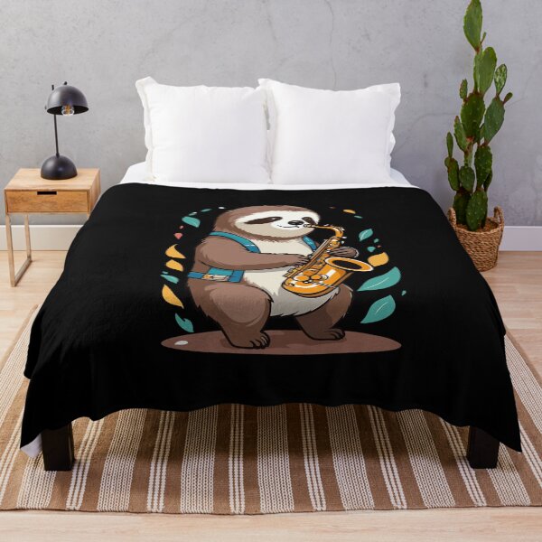 Item preview, Sloth Playing Saxophone Saxophonist Jazz Music designed and sold by LuminOrb.
