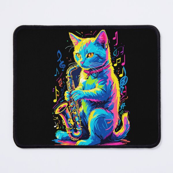 Item preview, Saxophone Playing Cat Funny Jazz Design designed and sold by LuminOrb.