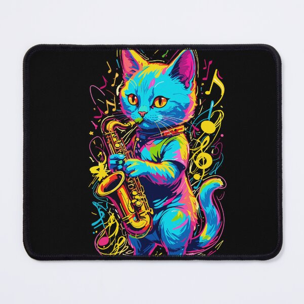 Item preview, Saxophone Playing Cat Funny Jazz Design designed and sold by LuminOrb.