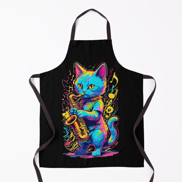 Item preview, Saxophone Playing Cat Funny Jazz Design designed and sold by LuminOrb.