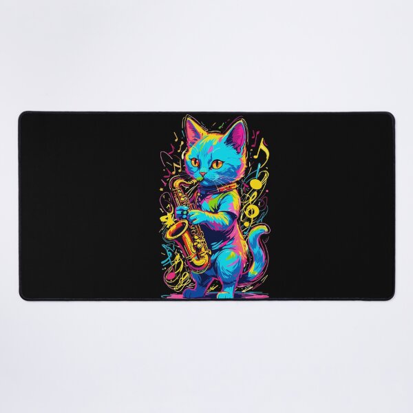 Item preview, Saxophone Playing Cat Funny Jazz Design designed and sold by LuminOrb.