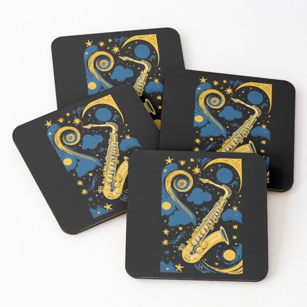 Item preview, starry night art saxophone jazz love designed and sold by LuminOrb.