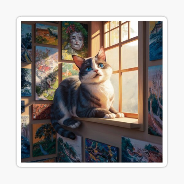 Item preview, CUTE HIROSHIGE CAT IN WINDOW designed and sold by Obinne.