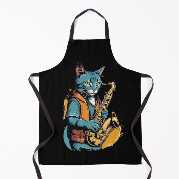 Item preview, Saxophonist Cat Funny Saxophone Jazz Design designed and sold by LuminOrb.