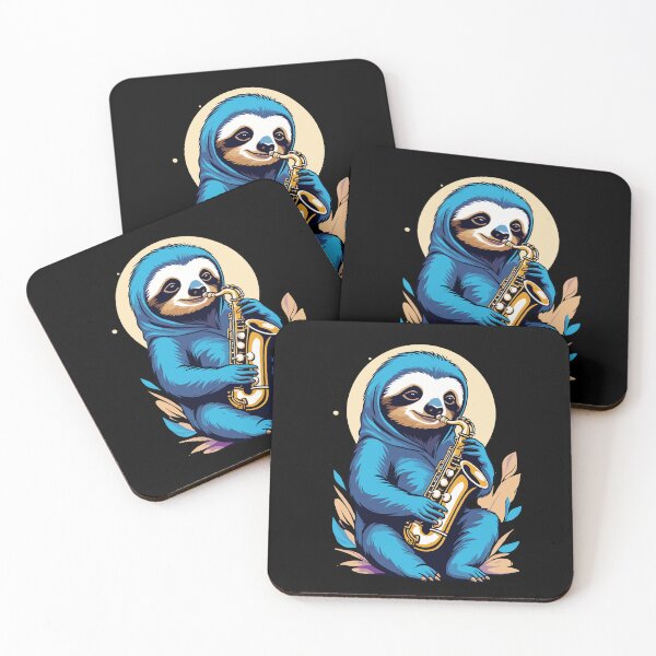 Item preview, Sloth Playing Saxophone Saxophonist Jazz Music designed and sold by LuminOrb.