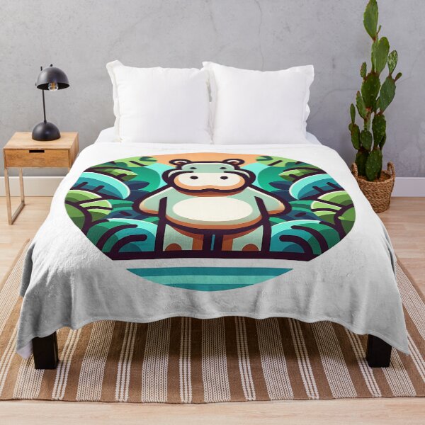 Item preview, Tranquil Jungle: Minimalist Composition of a Hippopotamus designed and sold by 0penvimark.