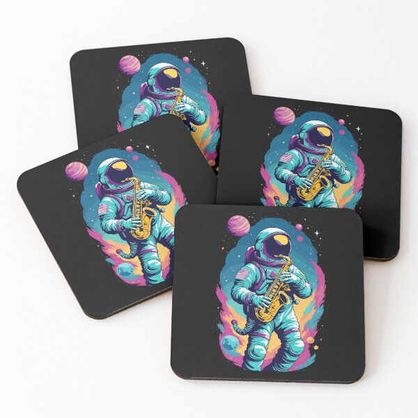 Artikelvorschau, Jazz Saxophon Spielender Astronaut im Weltraum entworfen und verkauft von LuminOrb.