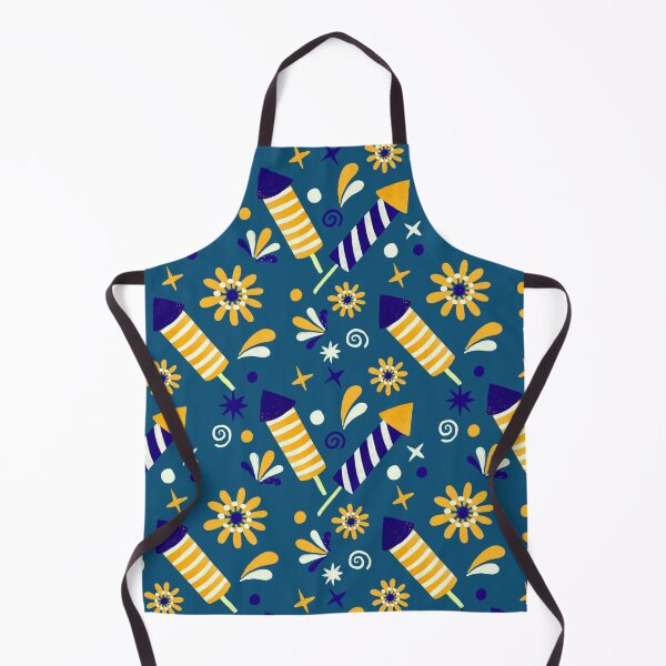 Item preview, Blue and yellow retro fireworks designed and sold by Home Cyn Home.