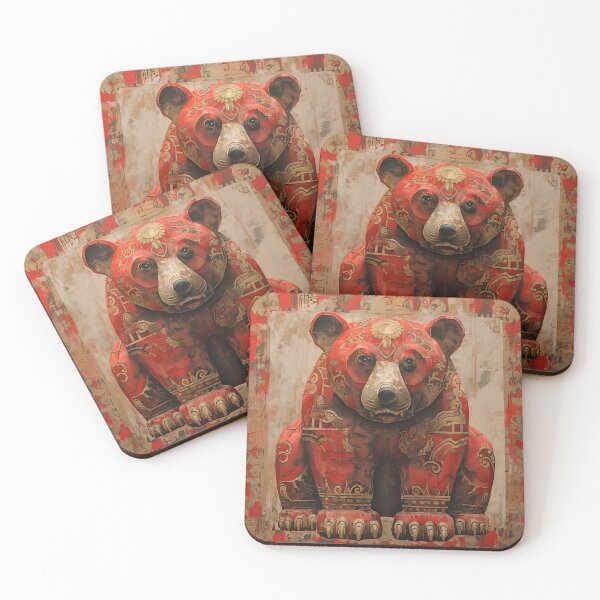 Item preview, Guardian Bear Totem in Vibrant Reds designed and sold by palmyst.