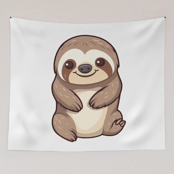 Item preview, Baby Sloth Cute Kawaii Chibi cartoon animal designed and sold by Cutepix.