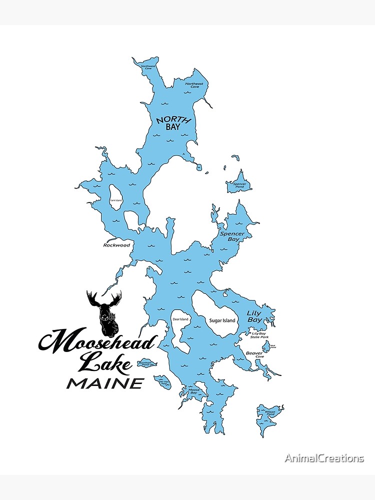 "Moosehead Lake Maine" Poster for Sale by AnimalCreations Redbubble