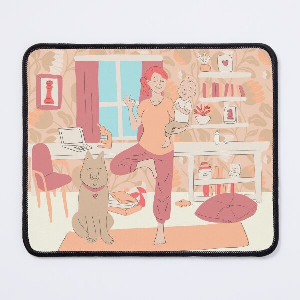 Item preview, Joyful Scientist Mom Life Yoga Practice - 'Tiny Hands, Tiny Feet, Huge Joy!' - Celebratory Greeting Card for Academic Moms and Yoga lovers designed and sold by MaddaMom.