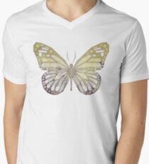 Low Poly Double Exposure Butterfly Men's V-Neck T-Shirt