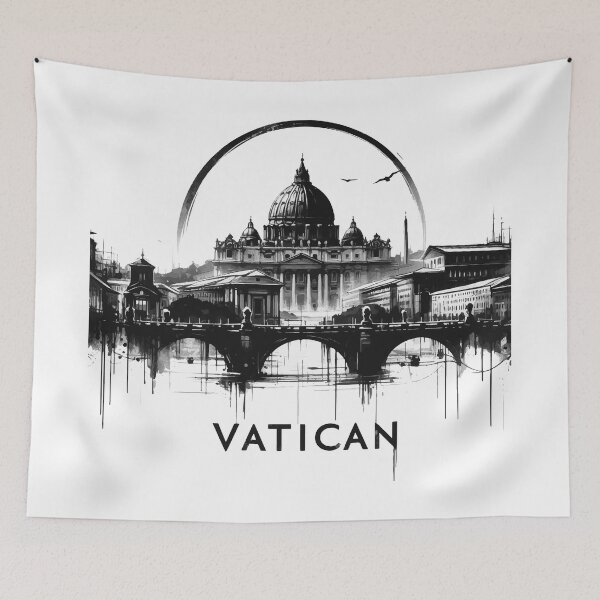 Item preview, Sumie Vatican City Travel Painting designed and sold by TomFrontierArt.